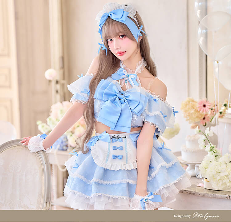 【予約-5月上旬頃より順次発送予定】【中村里砂着用】ディアミーフロートリボンメイド 《オリジナルコスプレ14点セット》【Malymoon/マリームーン】【CS26002】