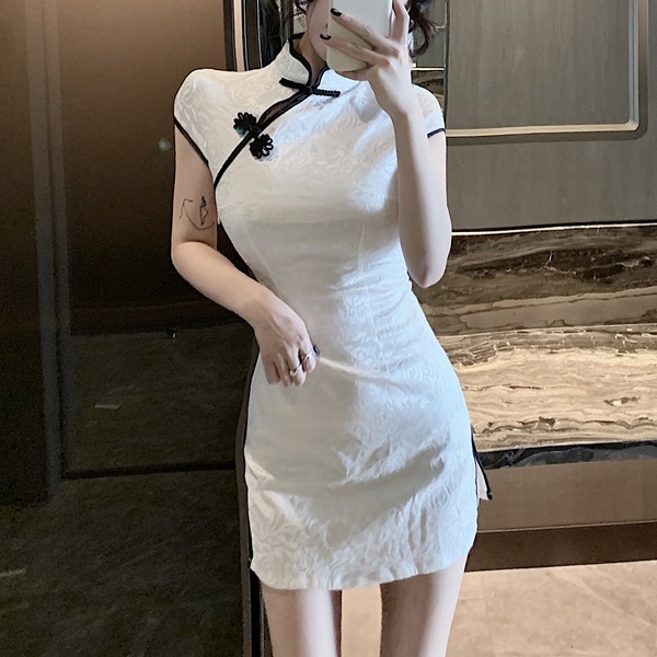 Malymoon/マリームーン】 チャイナ ロマンスジッパーチャイナブルー