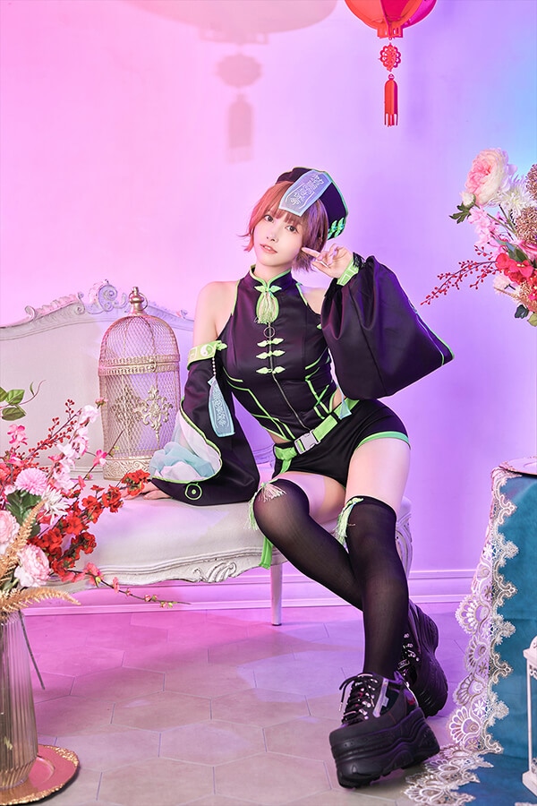 【即日発送】イルミネイトネオンサイバーキョンシー《ハロウィンコスプレ5点セット》【Malymoon/マリームーン】【10058】