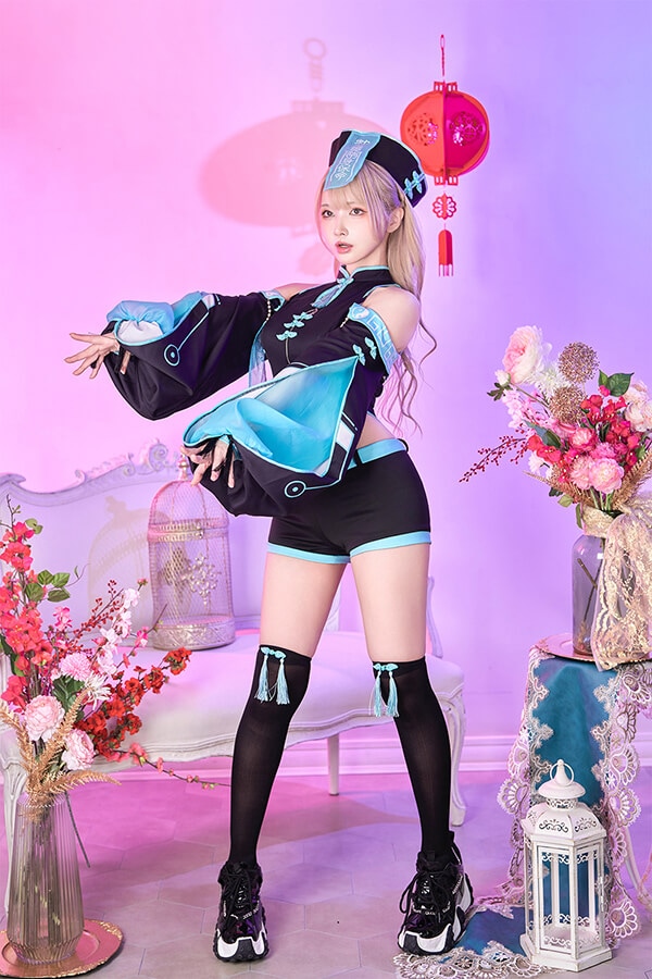 【即日発送】イルミネイトネオンサイバーキョンシー《ハロウィンコスプレ5点セット》【Malymoon/マリームーン】【10058】