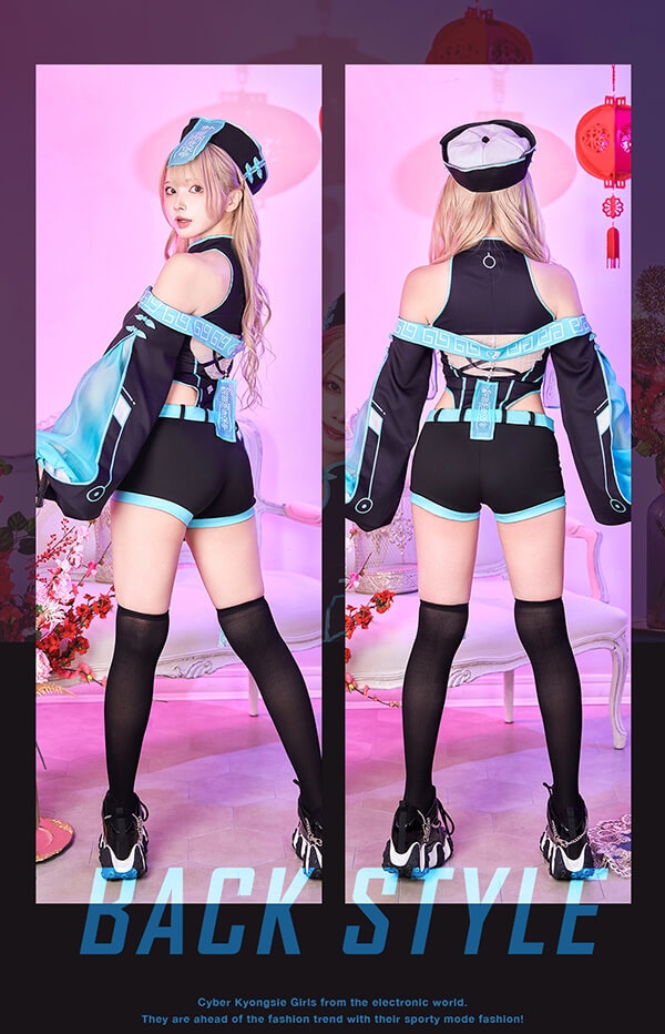 【即日発送】イルミネイトネオンサイバーキョンシー《ハロウィンコスプレ5点セット》【Malymoon/マリームーン】【10058】