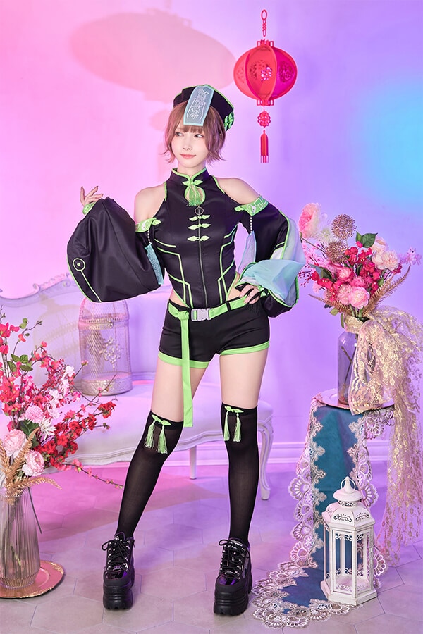 【即日発送】イルミネイトネオンサイバーキョンシー《ハロウィンコスプレ5点セット》【Malymoon/マリームーン】【10058】