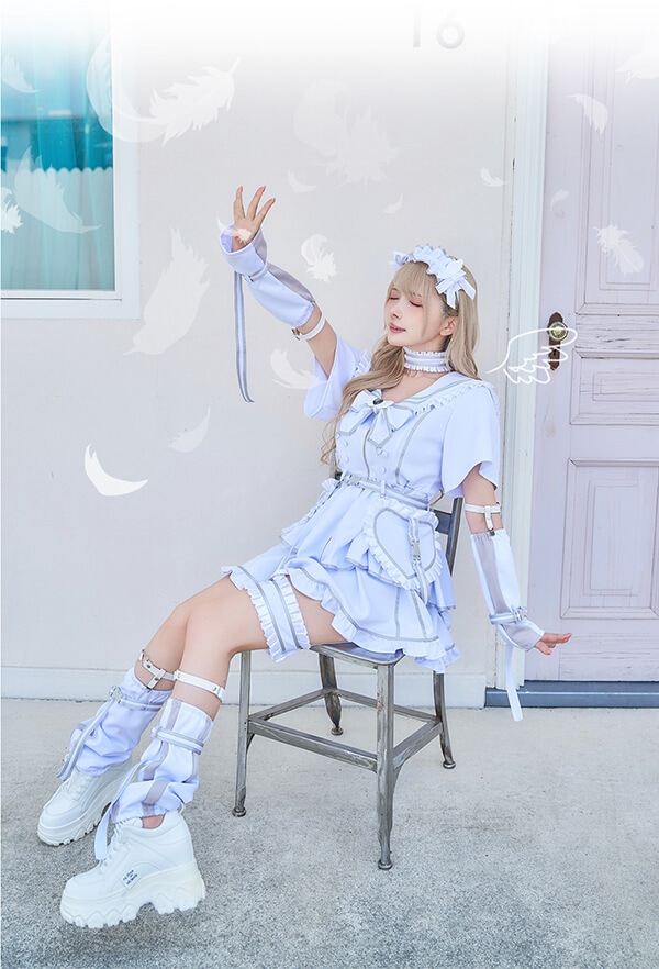 【即日発送】..天使界隈..魔法少女ドリーミーセーラー《ハロウィンコスプレ12点セット》【Malymoon/マリームーン】【9917-2】