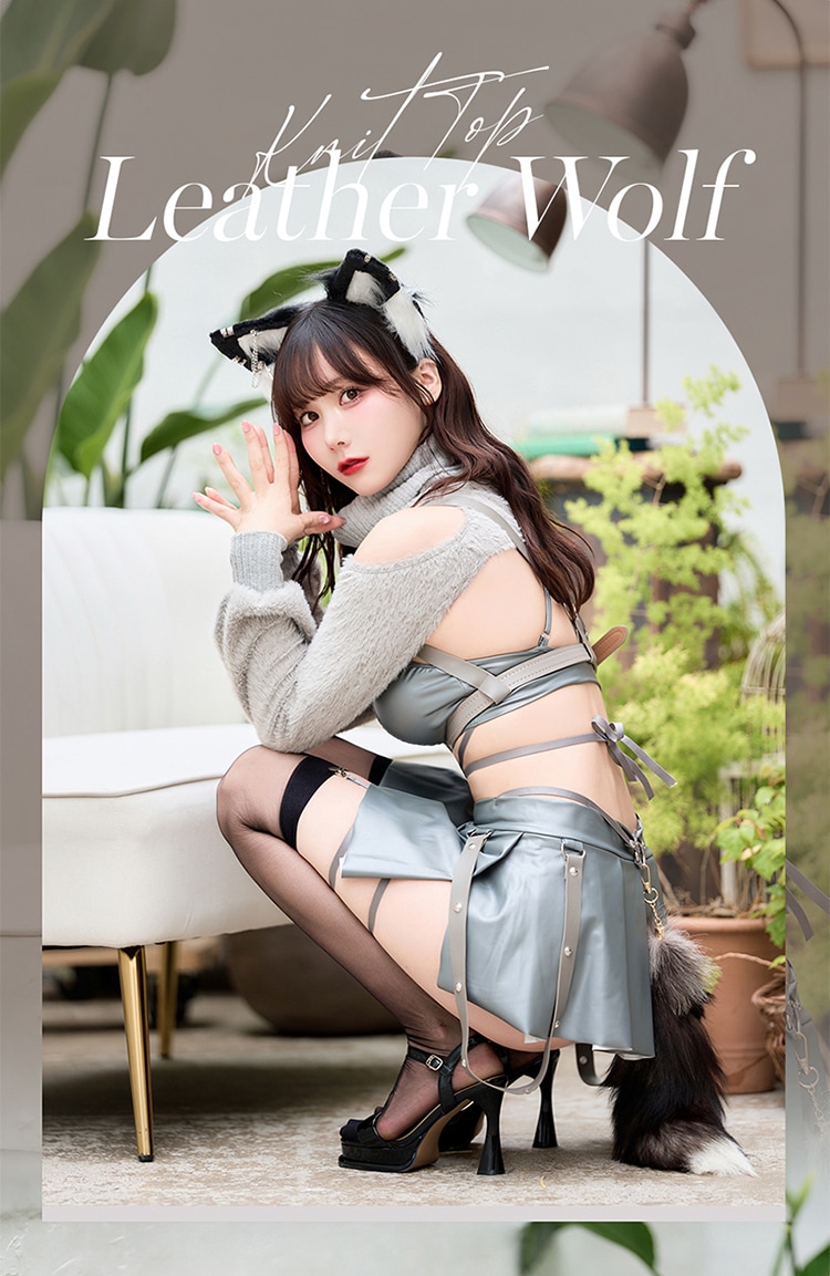 【即日発送】ニットトップレザーグロスウルフ《ハロウィンコスプレ8点セット》【Malymoon/マリームーン】【CS25100】
