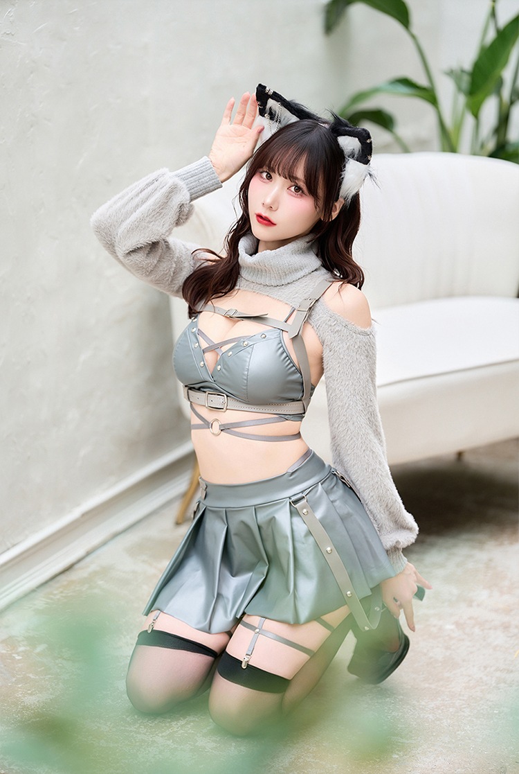 【即日発送】ニットトップレザーグロスウルフ《ハロウィンコスプレ8点セット》【Malymoon/マリームーン】【CS25100】