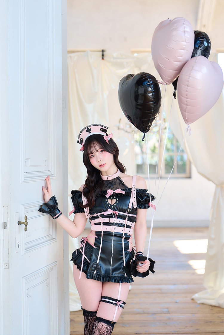 【予約-5月中旬頃より順次発送予定】ラブカットフリルレザーナース 《オリジナルコスプレ11点セット》【Malymoon/マリームーン】【CS26011】