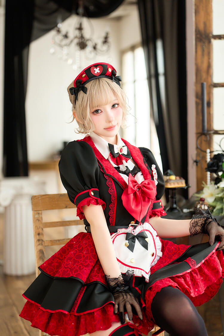 【即日発送】ラブポイズンテーラーナース《ハロウィンコスプレ13点セット》【Malymoon/マリームーン】【CS25232】