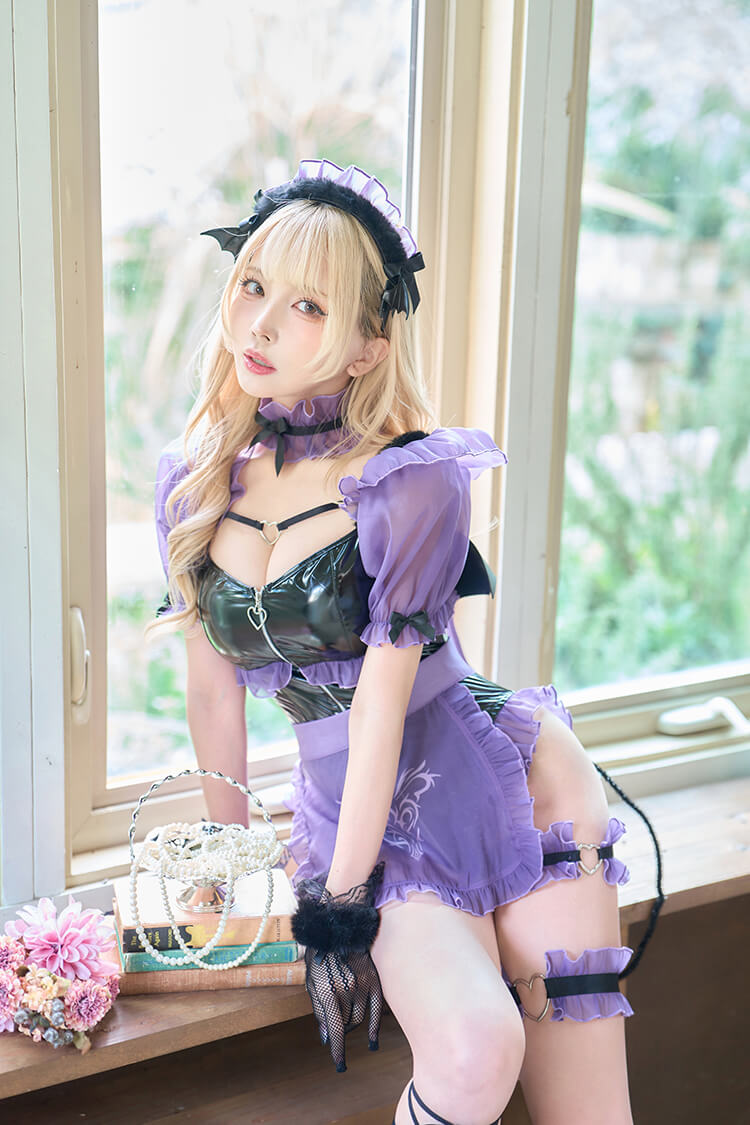 【即日発送】レザーサキュバスメイド《オリジナルコスプレ11点セット》【Malymoon/マリームーン】【CS25192】 