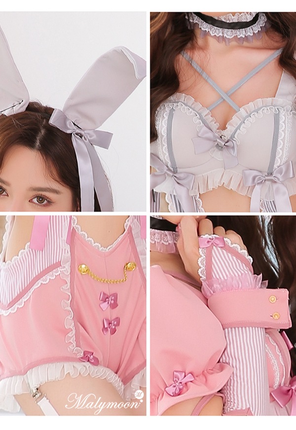 [Same-day shipping] 2-color bunny costume "Halloween cosplay 7-piece set"【Malymoon】[9500]