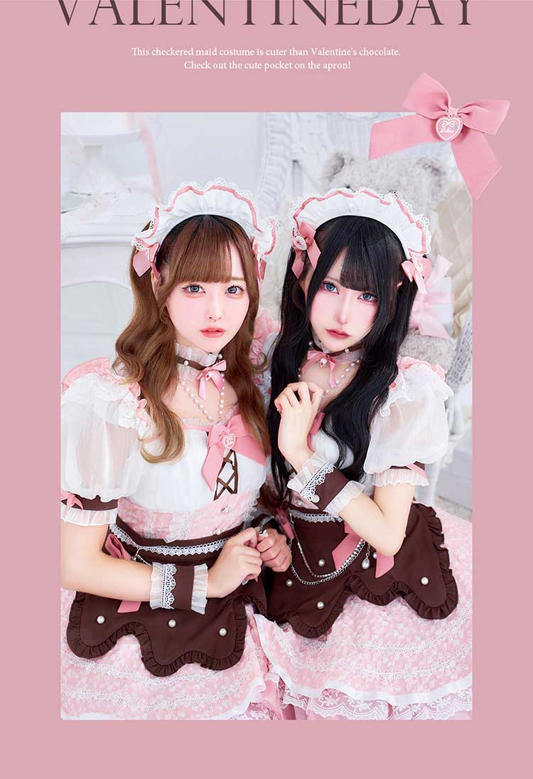 【即日発送】【舞々悪魔×Malymoon】シュガーフルールメルティチョコメイド《バレンタインコスプレ13点セット》【Malymoon/マリームーン】【CS25169】