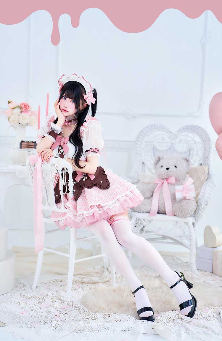 【即日発送】【舞々悪魔×Malymoon】シュガーフルールメルティチョコメイド《バレンタインコスプレ13点セット》【Malymoon/マリームーン】【CS25169】