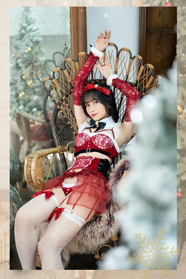 【JILLコラボ】レースサンタコスランジェリー《クリスマスコスプレ9点セット》【Malymoon/マリームーン】【m9725】