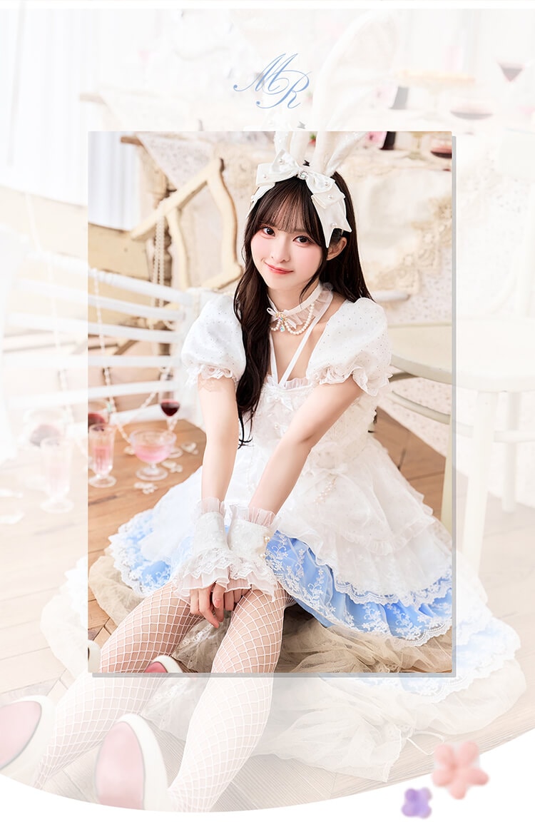【予約-8月下旬頃より順次発送予定】【沖縄コレクション着用】【藤咲凪着用】シャンメルティアードレースバニー《オリジナルコスプレ6点セット》【Malymoon/マリームーン】【CS25015-2】