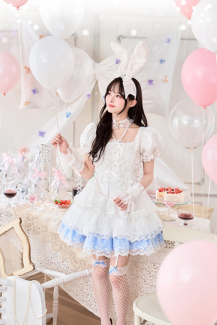 【予約-8月下旬頃より順次発送予定】【沖縄コレクション着用】【藤咲凪着用】シャンメルティアードレースバニー《オリジナルコスプレ6点セット》【Malymoon/マリームーン】【CS25015-2】