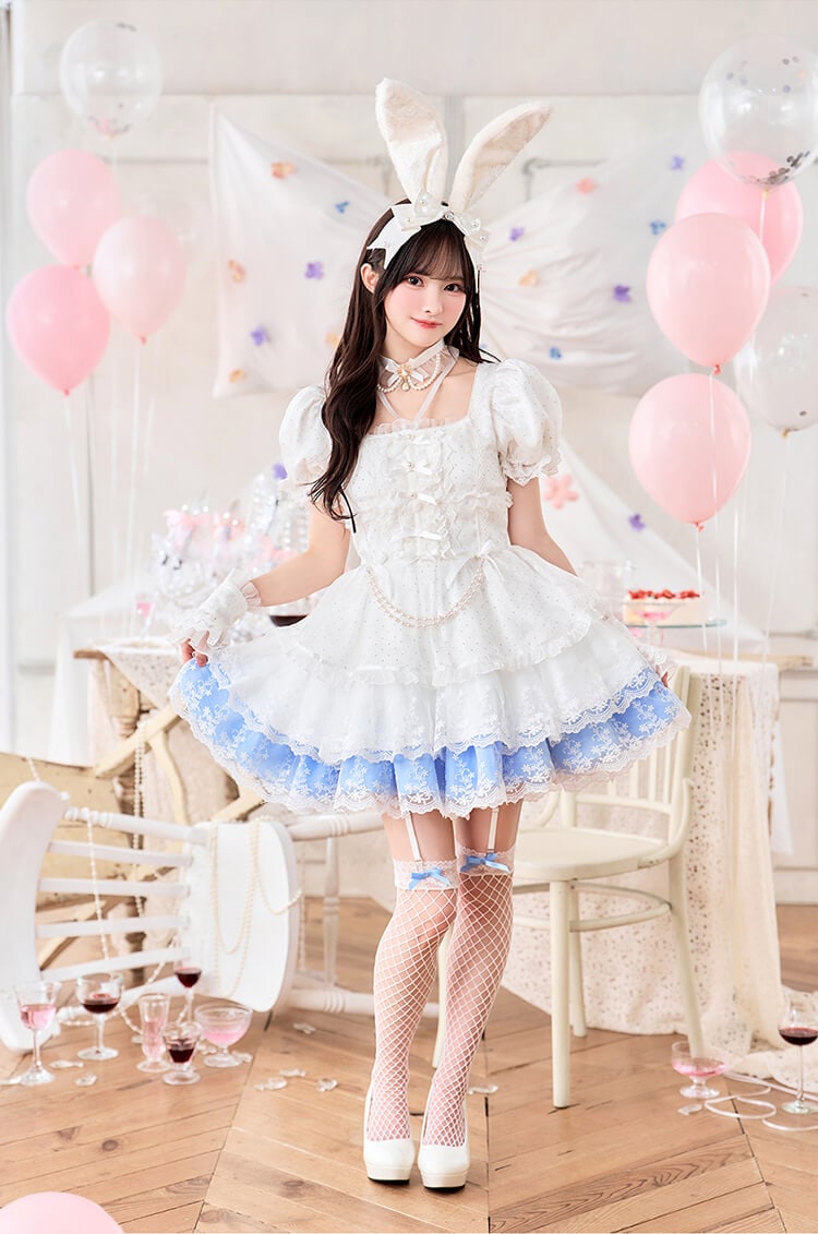 【予約-8月下旬頃より順次発送予定】【沖縄コレクション着用】【藤咲凪着用】シャンメルティアードレースバニー《オリジナルコスプレ6点セット》【Malymoon/マリームーン】【CS25015-2】