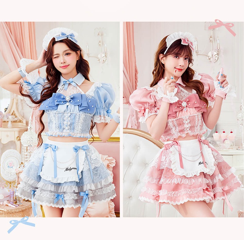 【予約-7月下旬より順次発送予定】【札幌コレクション着用】グロウパールブルームメイド《ハロウィンコスプレ10点セット》【Malymoon/マリームーン】【CS26059】