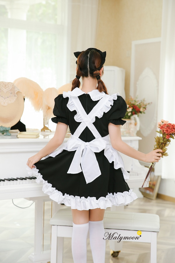 【取り寄せ】【レビュー投稿で白ニーハイプレゼント】完全受注オーダー高級メイド服《かわいいコスプレ3点セット》【odrm8150】