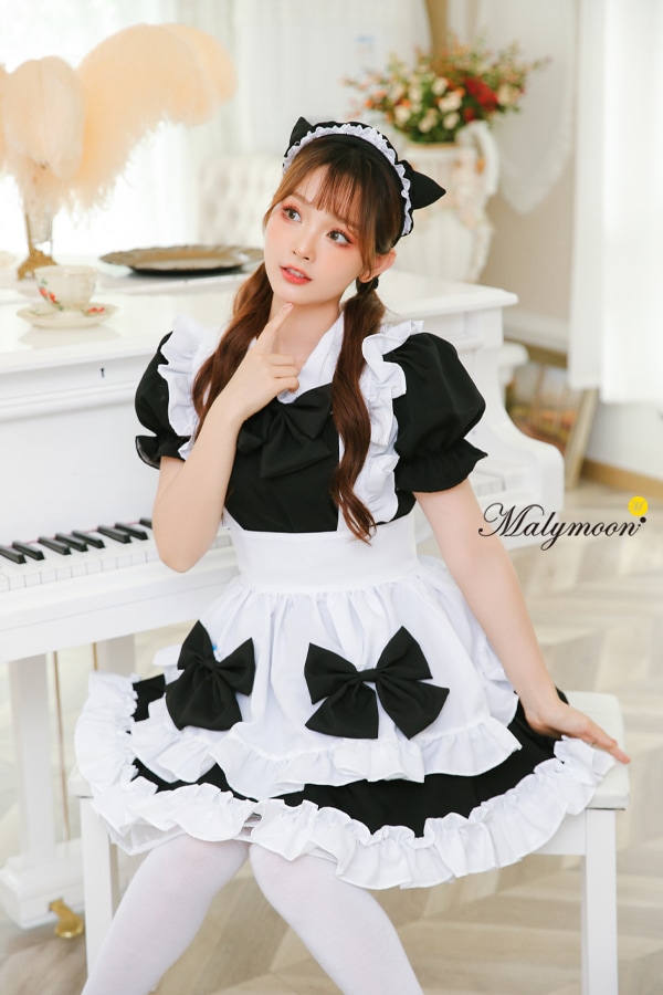 【取り寄せ】【レビュー投稿で白ニーハイプレゼント】完全受注オーダー高級メイド服《かわいいコスプレ3点セット》【odrm8150】