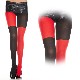 【ネコポス送料無料】黒＆赤 ミスマッチデザイン タイツ ストッキング【37318】【WT】|ストッキング(stockings)|コスプレ小物