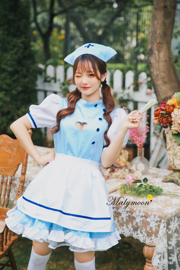 【取り寄せ】【レビュー投稿で白ニーハイプレゼント】完全受注オーダー高級メイド服《かわいいコスプレ3点セット》【odrm8152】