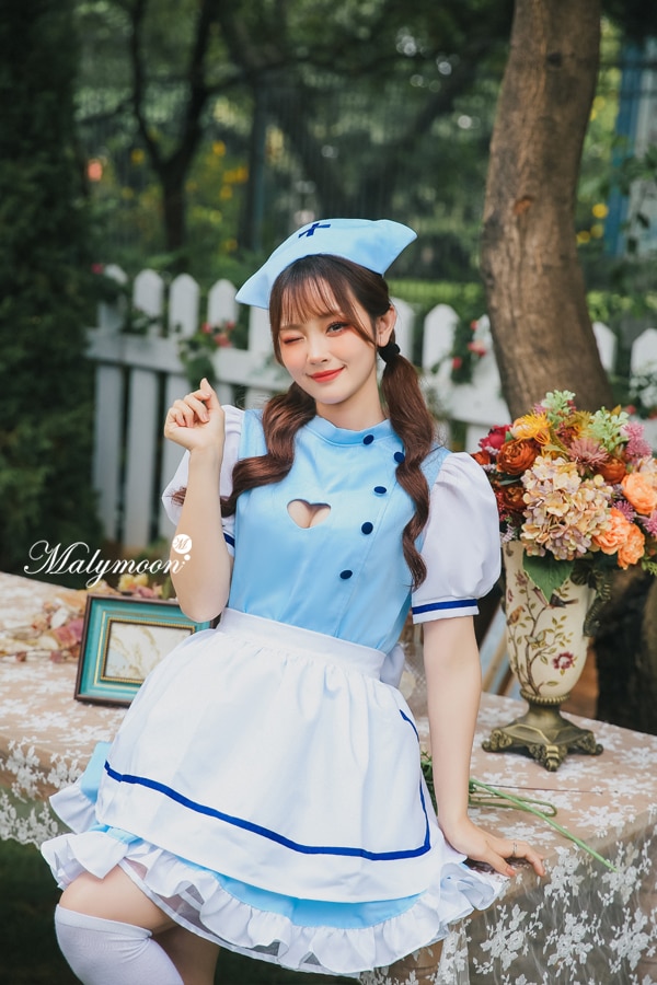 【取り寄せ】【レビュー投稿で白ニーハイプレゼント】完全受注オーダー高級メイド服《かわいいコスプレ3点セット》【odrm8152】