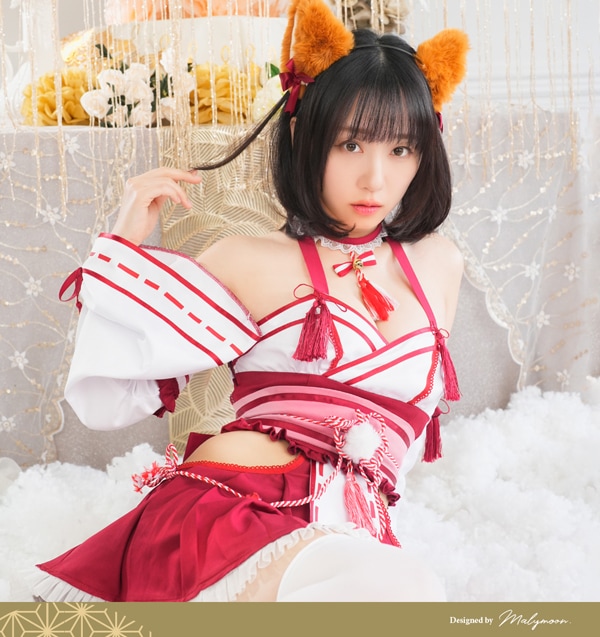 マリームーン 伊織もえコラボ 巫女服コスプレ Malymoon マリームーン伊織もえコラボ巫女コスプレ