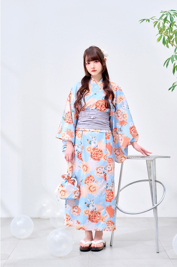 【予約-6月中旬頃より順次発送予定】【きゅるりんってしてみて着用】ガーリーフラワーデザイン2way浴衣《浴衣4点セット》【Malymoon/マリームーン】【YK2510319】【YK2510322】【YK2510323】【YK2510320】