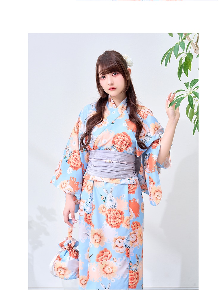 【予約-6月中旬頃より順次発送予定】【きゅるりんってしてみて着用】ガーリーフラワーデザイン2way浴衣《浴衣4点セット》【Malymoon/マリームーン】【YK2510319】【YK2510322】【YK2510323】【YK2510320】