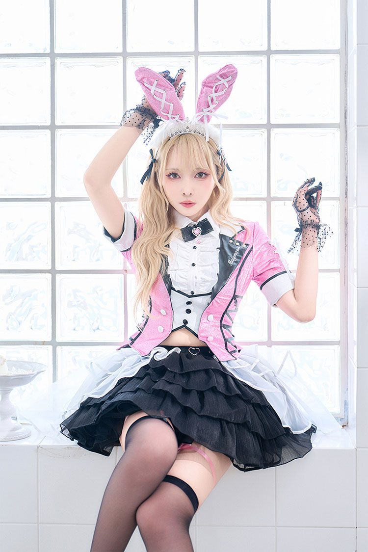 【即日発送】ピンクグリッターバニードレス《オリジナルコスプレ11点セット》【Malymoon/マリームーン】【CS25133】【CS25136】