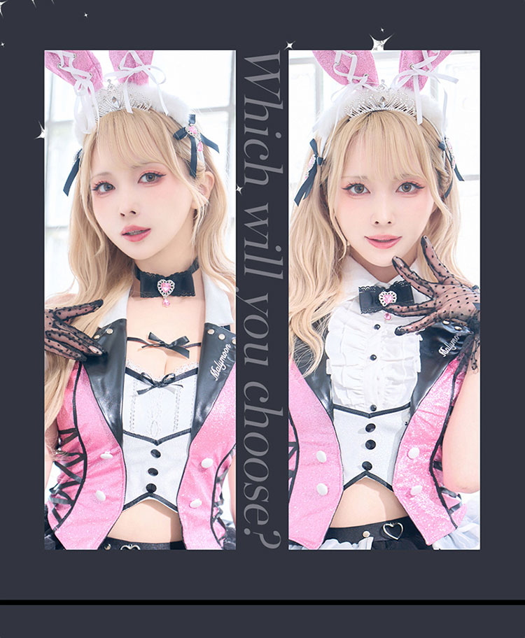 【即日発送】ピンクグリッターバニードレス《オリジナルコスプレ11点セット》【Malymoon/マリームーン】【CS25133】【CS25136】