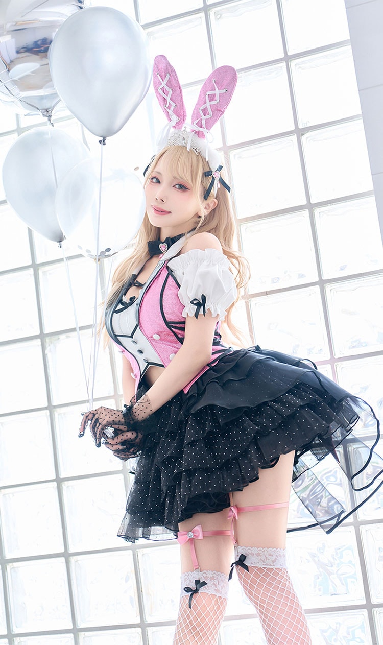 【即日発送】ピンクグリッターバニードレス《オリジナルコスプレ11点セット》【Malymoon/マリームーン】【CS25133】【CS25136】