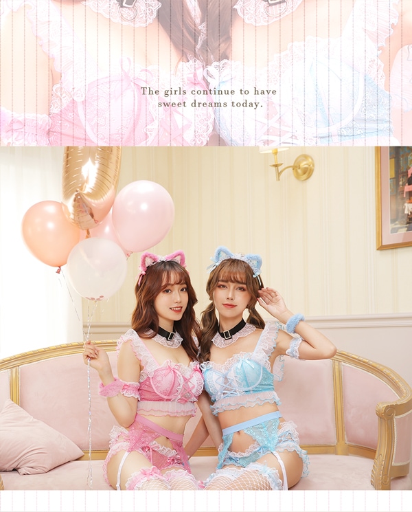 【即日発送】フェミニンキャット2カラー《セクシーランジェリー10点セット》【Dreamy Doll/ドリーミードール】【9976】