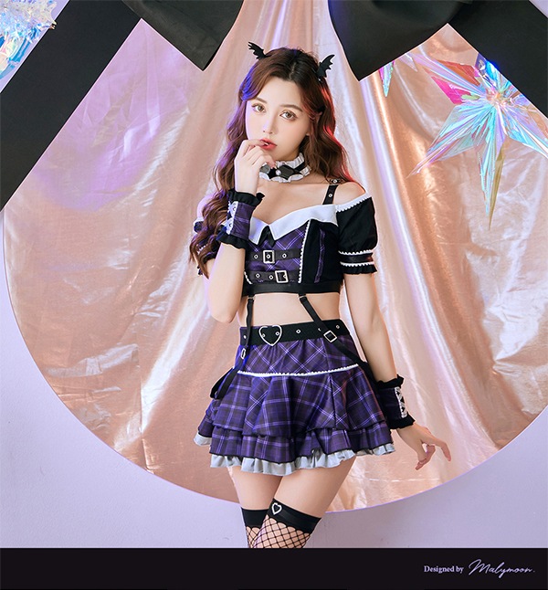 【即日発送】【姫宮まほれコラボ】ロックパンキッシュ《ハロウィンコスプレ7点セット》【Malymoon/マリームーン】【9567-2】