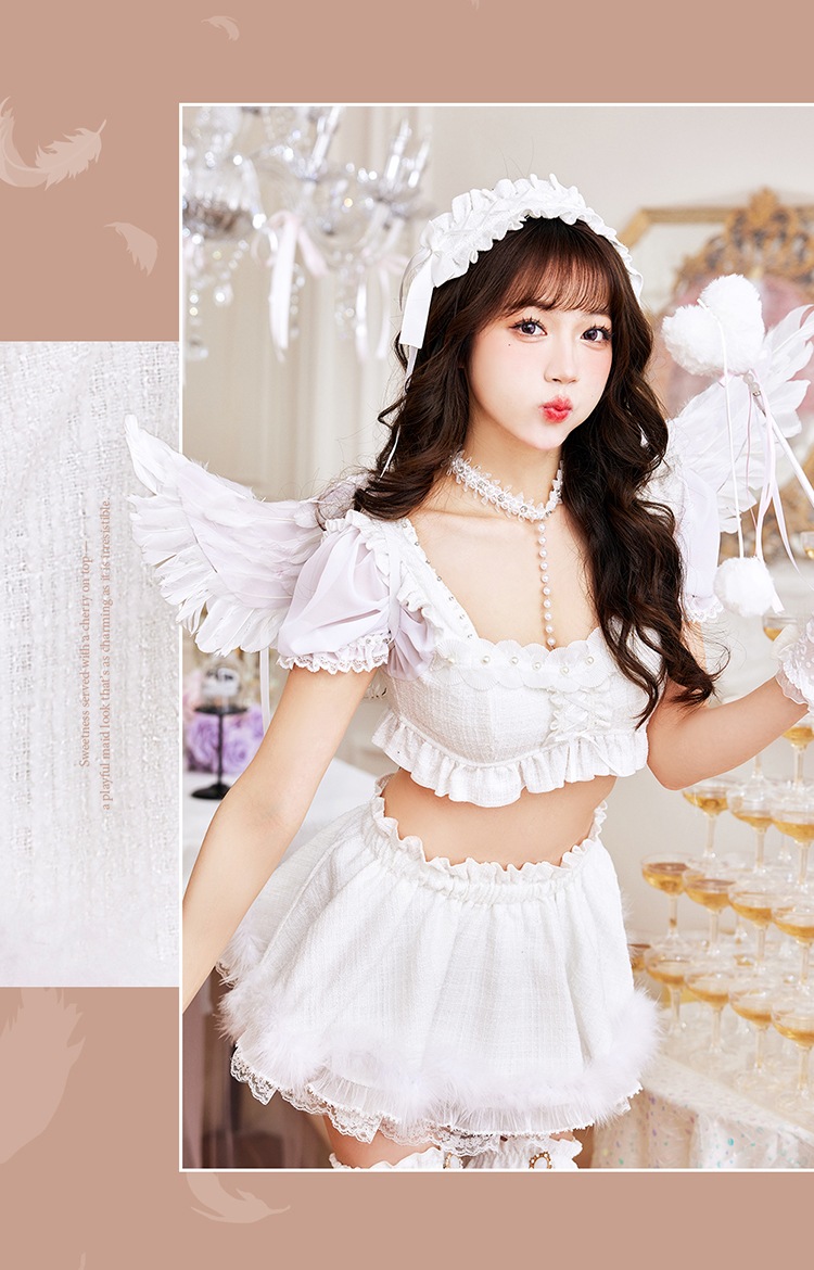 【即日発送】エレガンスツイードホワイトエンジェル《ハロウィンコスプレ7点セット》【Malymoon/マリームーン】【9999-2】