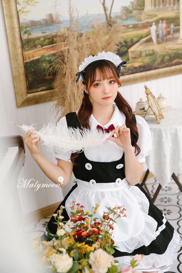 【レビュー投稿で白ニーハイプレゼント】【odr】完全受注オーダー高級メイド服《かわいいコスプレ3点セット》【odrm8154】