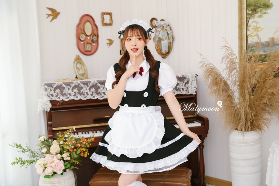 【レビュー投稿で白ニーハイプレゼント】【odr】完全受注オーダー高級メイド服《かわいいコスプレ3点セット》【odrm8154】