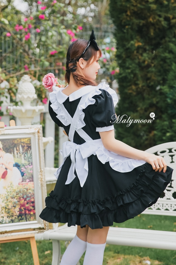 【取り寄せ】【レビュー投稿で白ニーハイプレゼント】完全受注オーダー高級メイド服《かわいいコスプレ3点セット》【odrm8155】