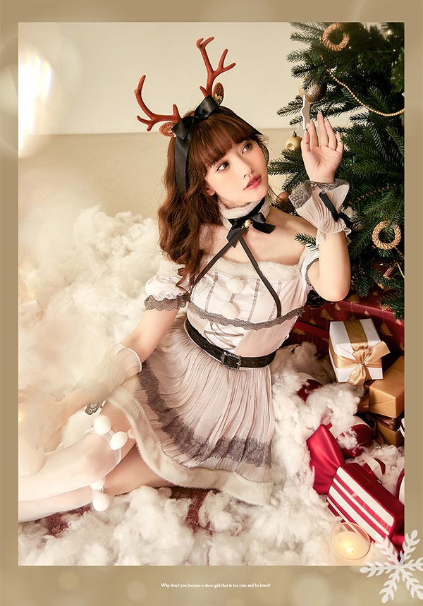 【予約-12月上旬頃より順次発送予定】ガーリーワンピーストナカイ《クリスマスコスプレ6点セット》【Malymoon/マリームーン】【s9618】