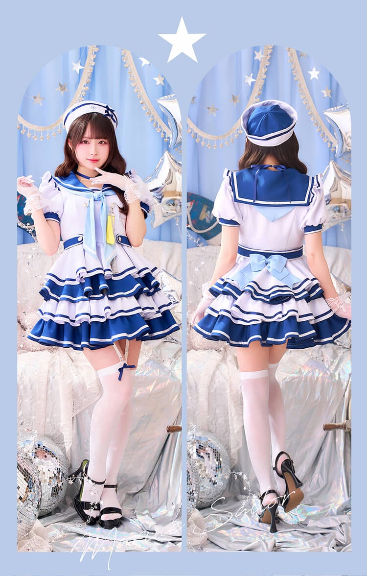 一部予約】【きゅるりんってしてみて着用】アイドルマリンドレス