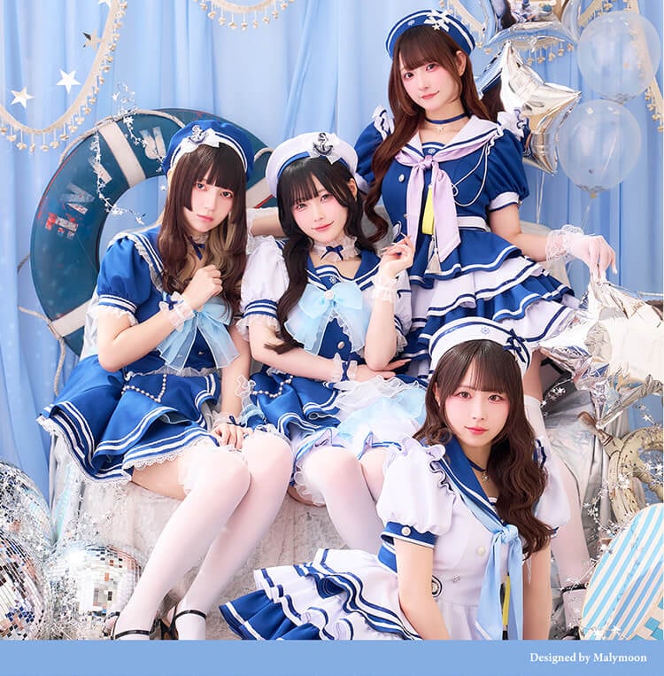 一部予約】【きゅるりんってしてみて着用】アイドルマリンドレス