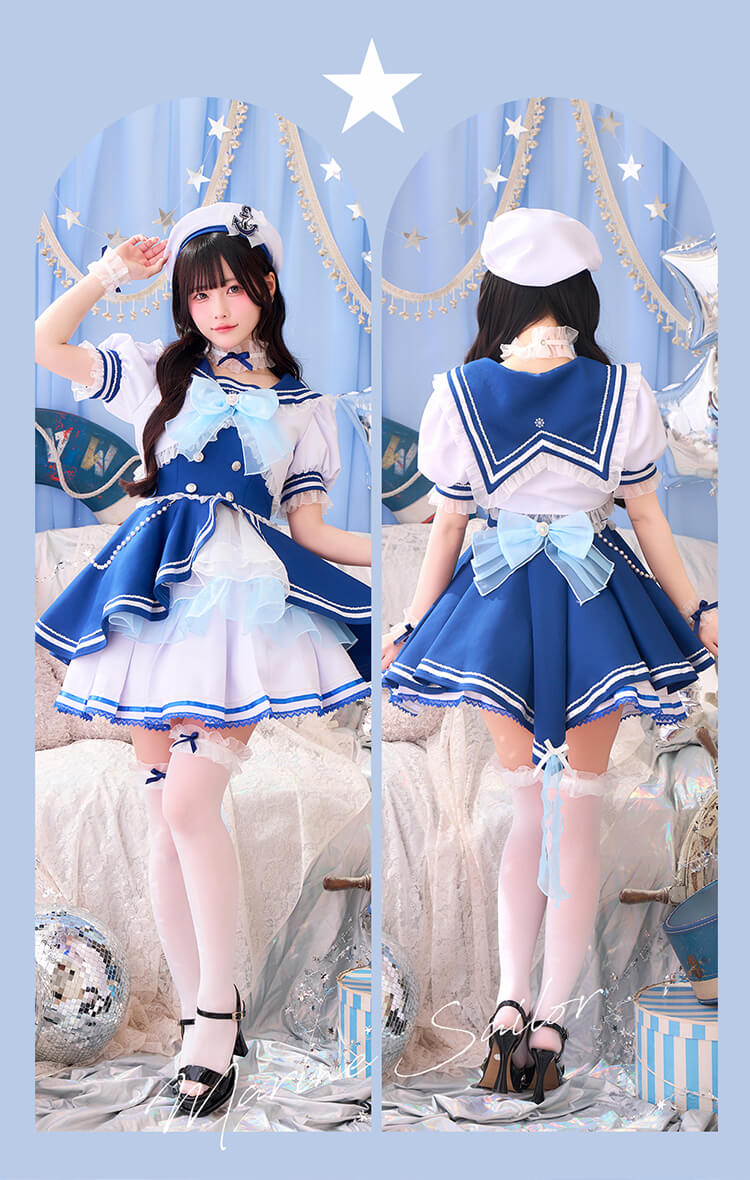 【一部予約】【きゅるりんってしてみて着用】アイドルマリンドレス 《オリジナルコスプレ11-12点セット》【Malymoon/マリームーン】【CS26005】【CS26006】