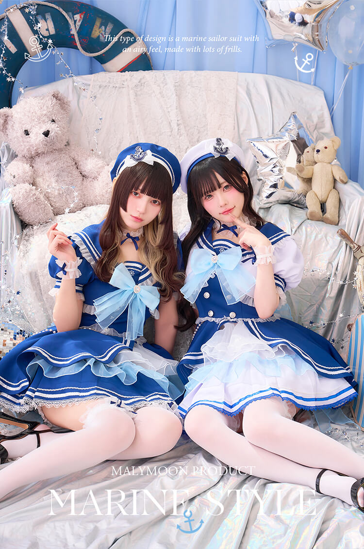 一部予約】【きゅるりんってしてみて着用】アイドルマリンドレス