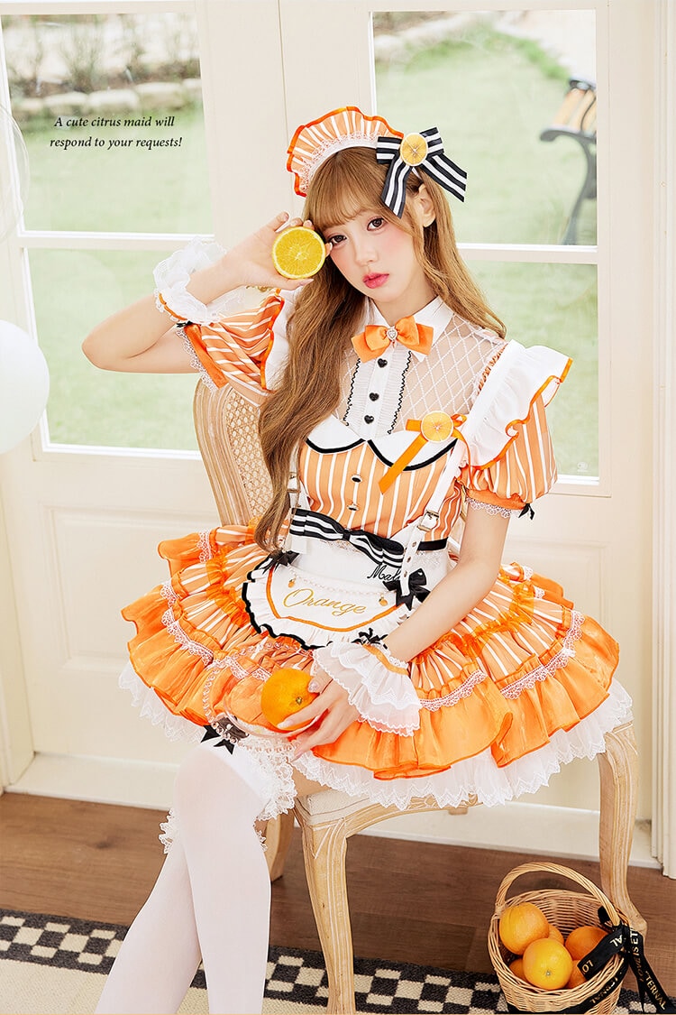【予約-10月10日頃より順次発送予定】ジューシーポップフルーツメイド《ハロウィンコスプレ12点セット》【Malymoon/マリームーン】【CS26103】 