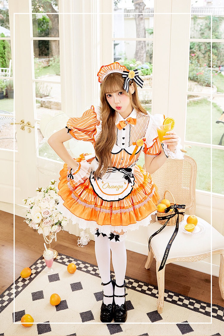 【予約-10月10日頃より順次発送予定】ジューシーポップフルーツメイド《ハロウィンコスプレ12点セット》【Malymoon/マリームーン】【CS26103】 