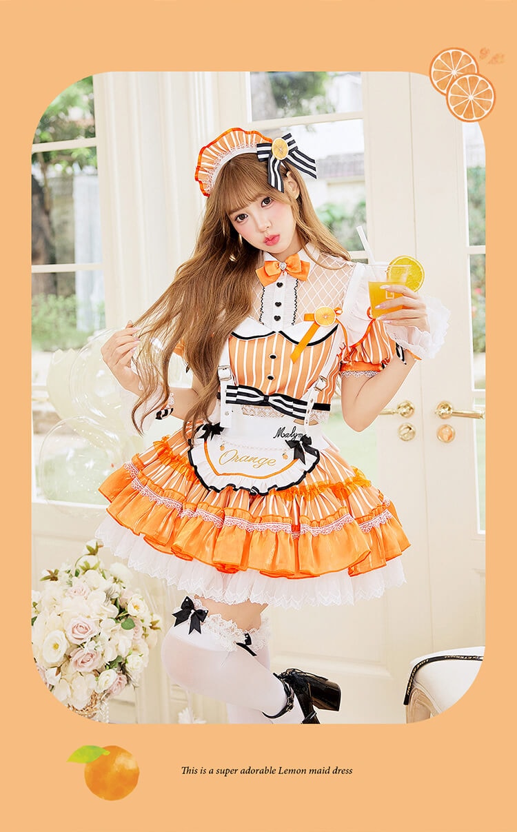【予約-10月10日頃より順次発送予定】ジューシーポップフルーツメイド《ハロウィンコスプレ12点セット》【Malymoon/マリームーン】【CS26103】 