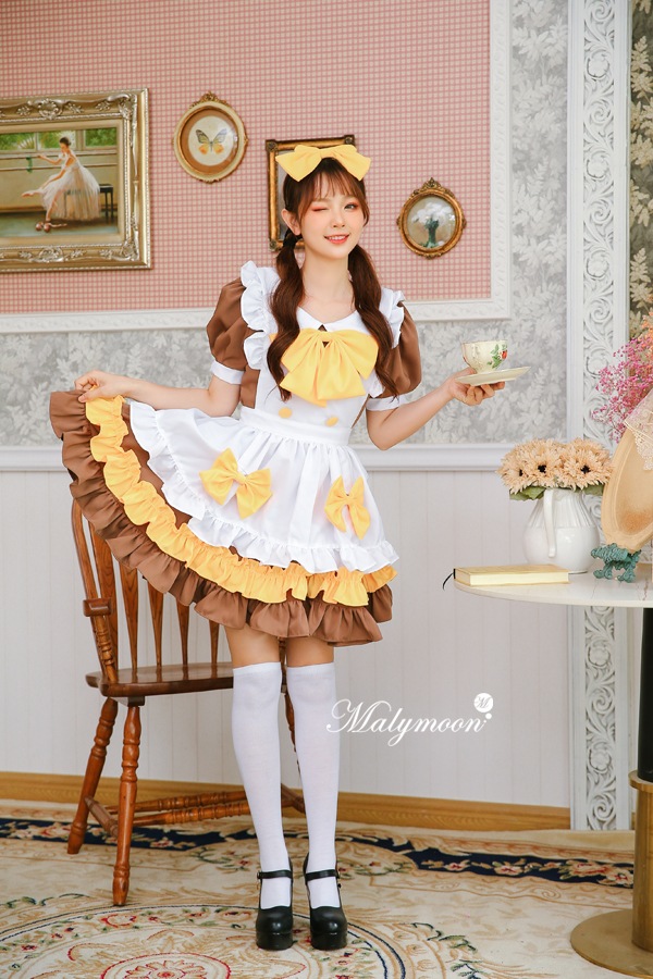 【取り寄せ】【レビュー投稿で白ニーハイプレゼント】完全受注オーダー高級メイド服《かわいいコスプレ3点セット》【odrm8156】