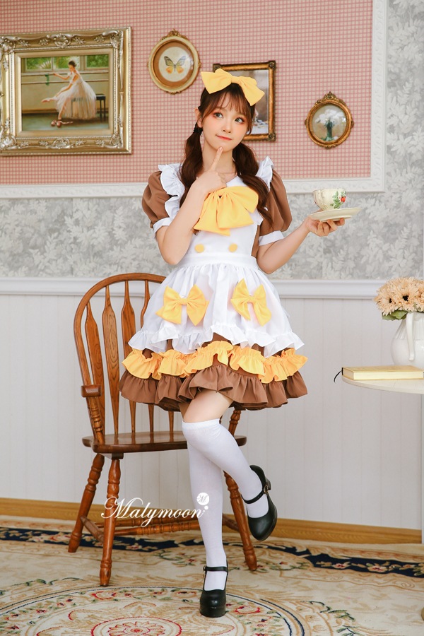 【取り寄せ】【レビュー投稿で白ニーハイプレゼント】完全受注オーダー高級メイド服《かわいいコスプレ3点セット》【odrm8156】