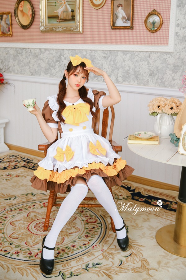 【取り寄せ】【レビュー投稿で白ニーハイプレゼント】完全受注オーダー高級メイド服《かわいいコスプレ3点セット》【odrm8156】