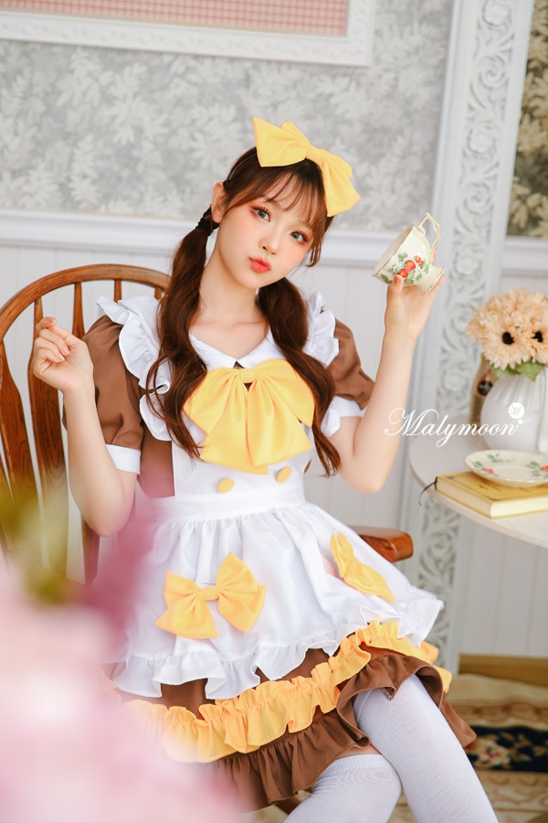 【取り寄せ】【レビュー投稿で白ニーハイプレゼント】完全受注オーダー高級メイド服《かわいいコスプレ3点セット》【odrm8156】