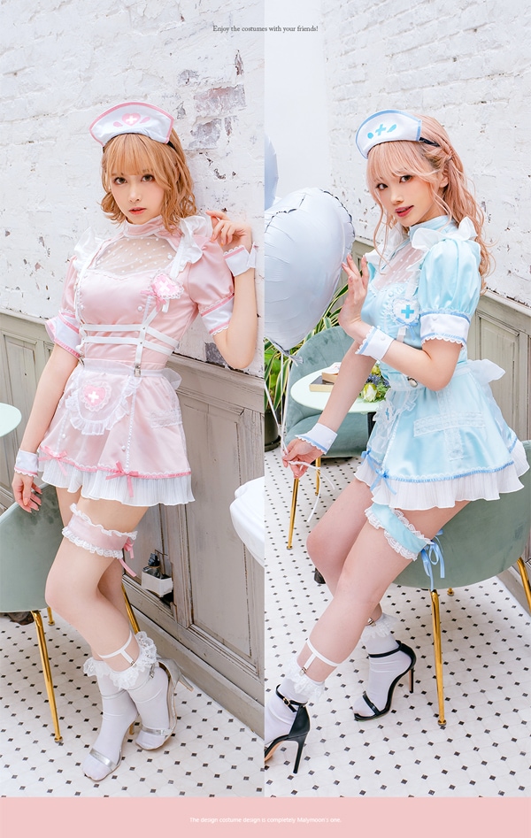 【即納】【※訳あり品※】ハーネスナース《ハロウィンコスプレ9点セット》【Malymoon/マリームーン】【9581-wake】